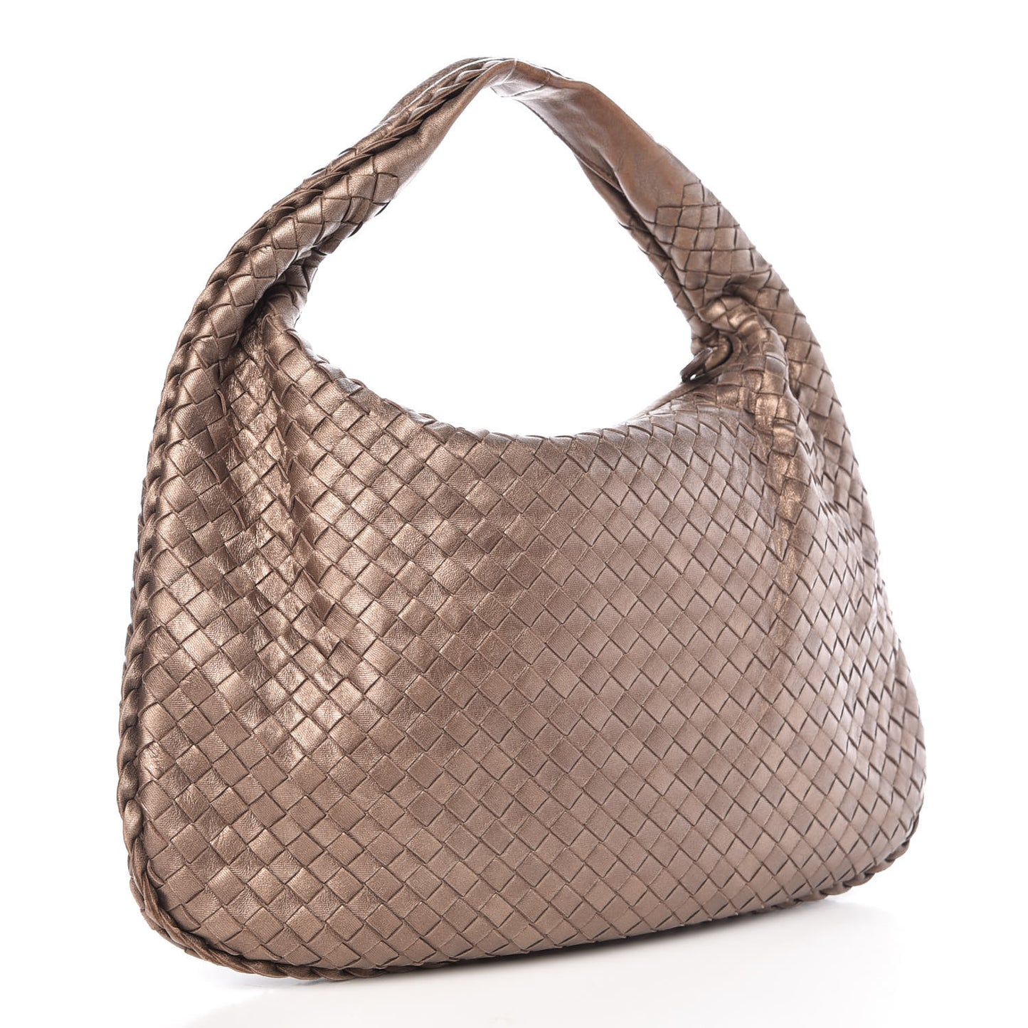 Metallic Nappa Intrecciato Medium Veneta Elephant