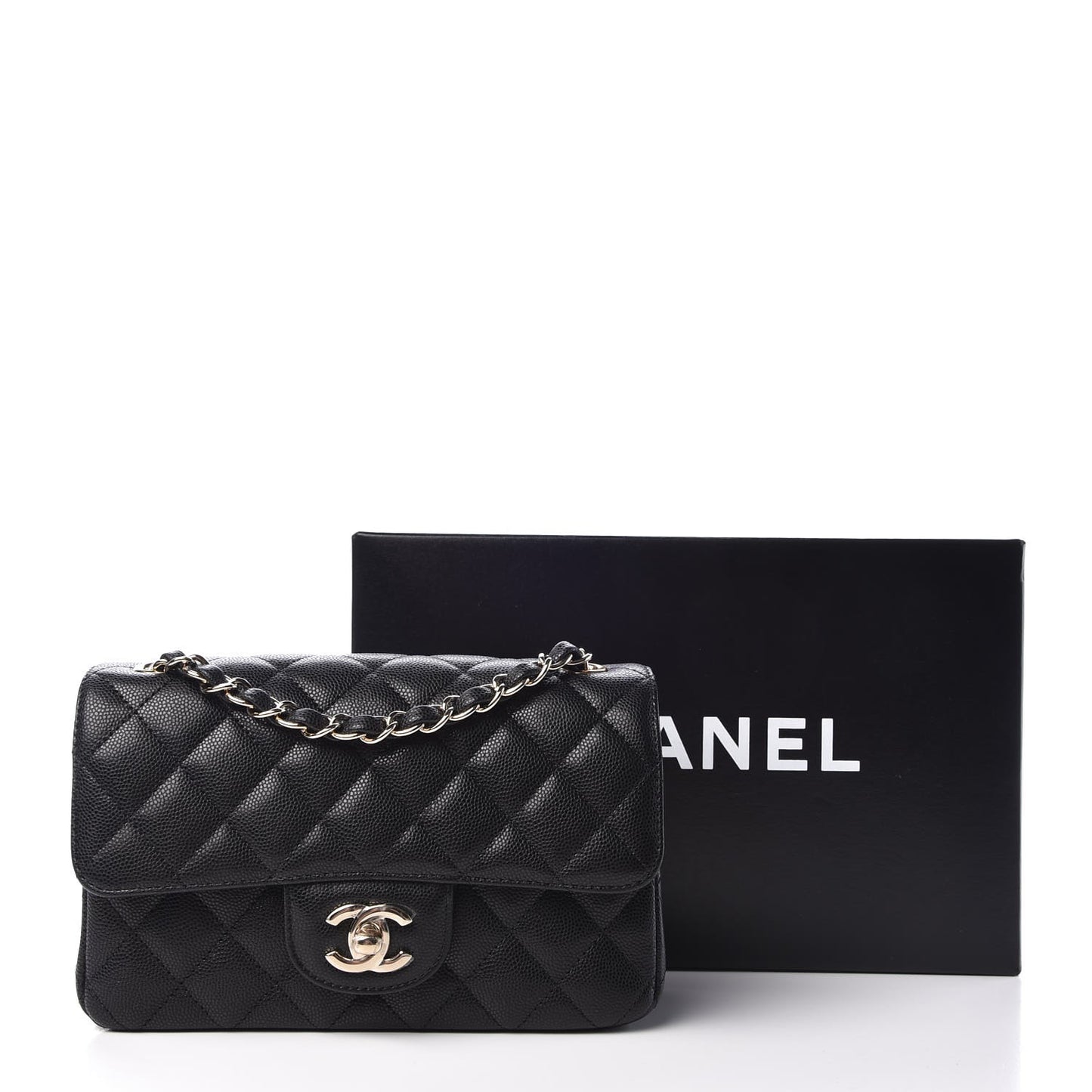 Caviar Quilted Mini Rectangular Flap Black