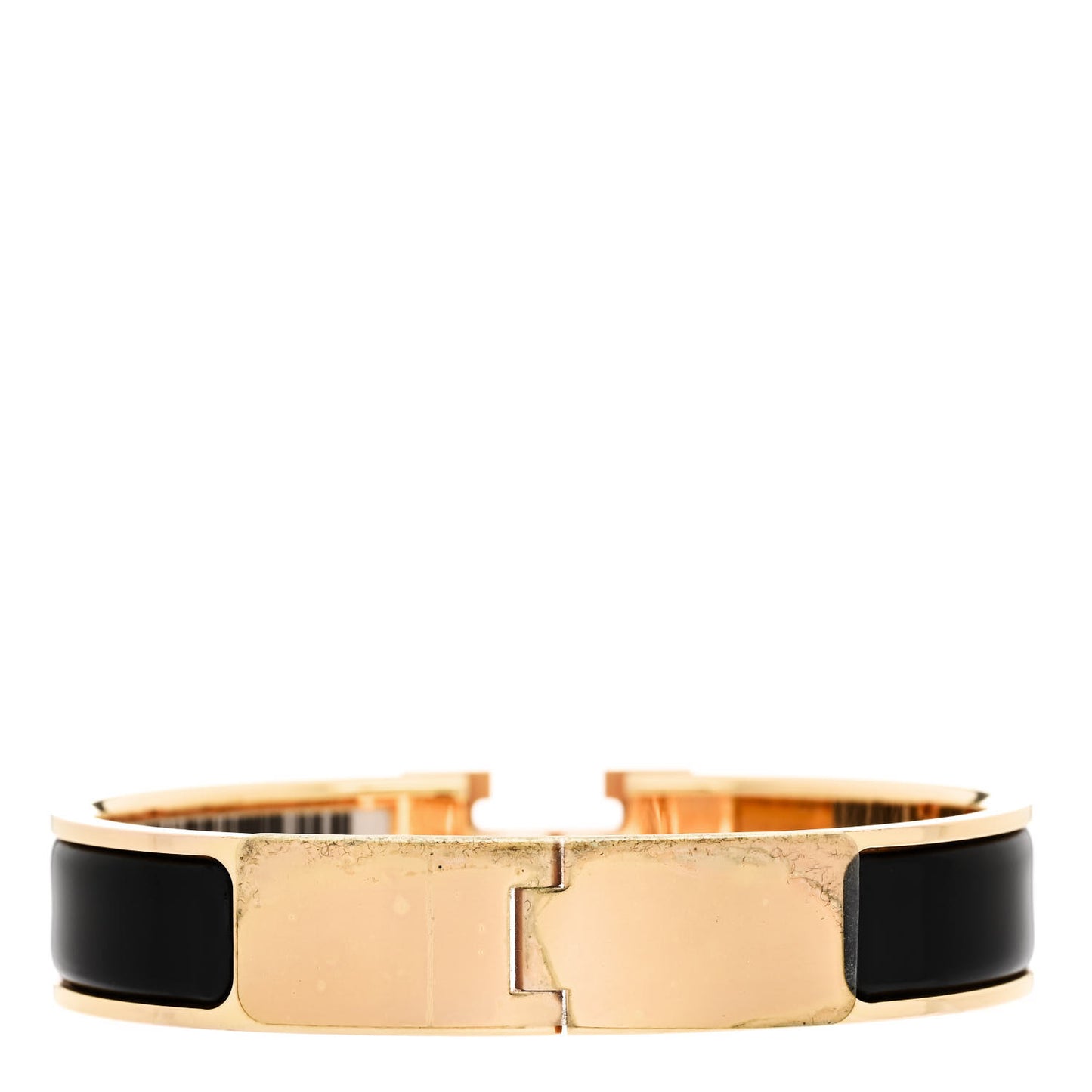 Enamel Narrow Clic Clac H Bracelet PM Black