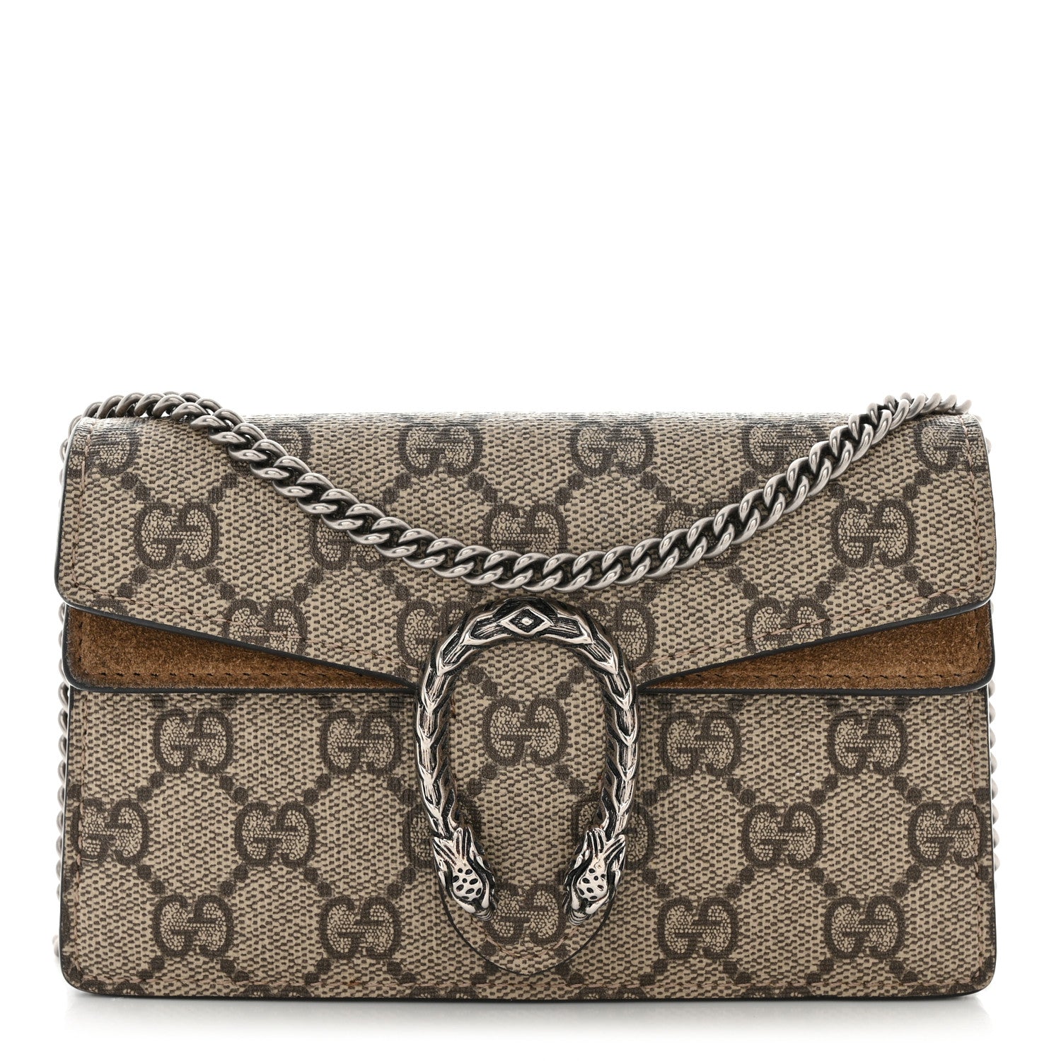 Gucci GG Supreme Monogram Super Mini Dionysus Shoulder Bag Taupe 1 of 11