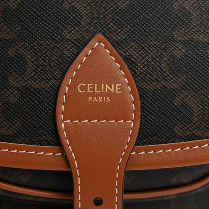 Celine Triomphe Canvas Medium Folco Bag Tan 6 of 11