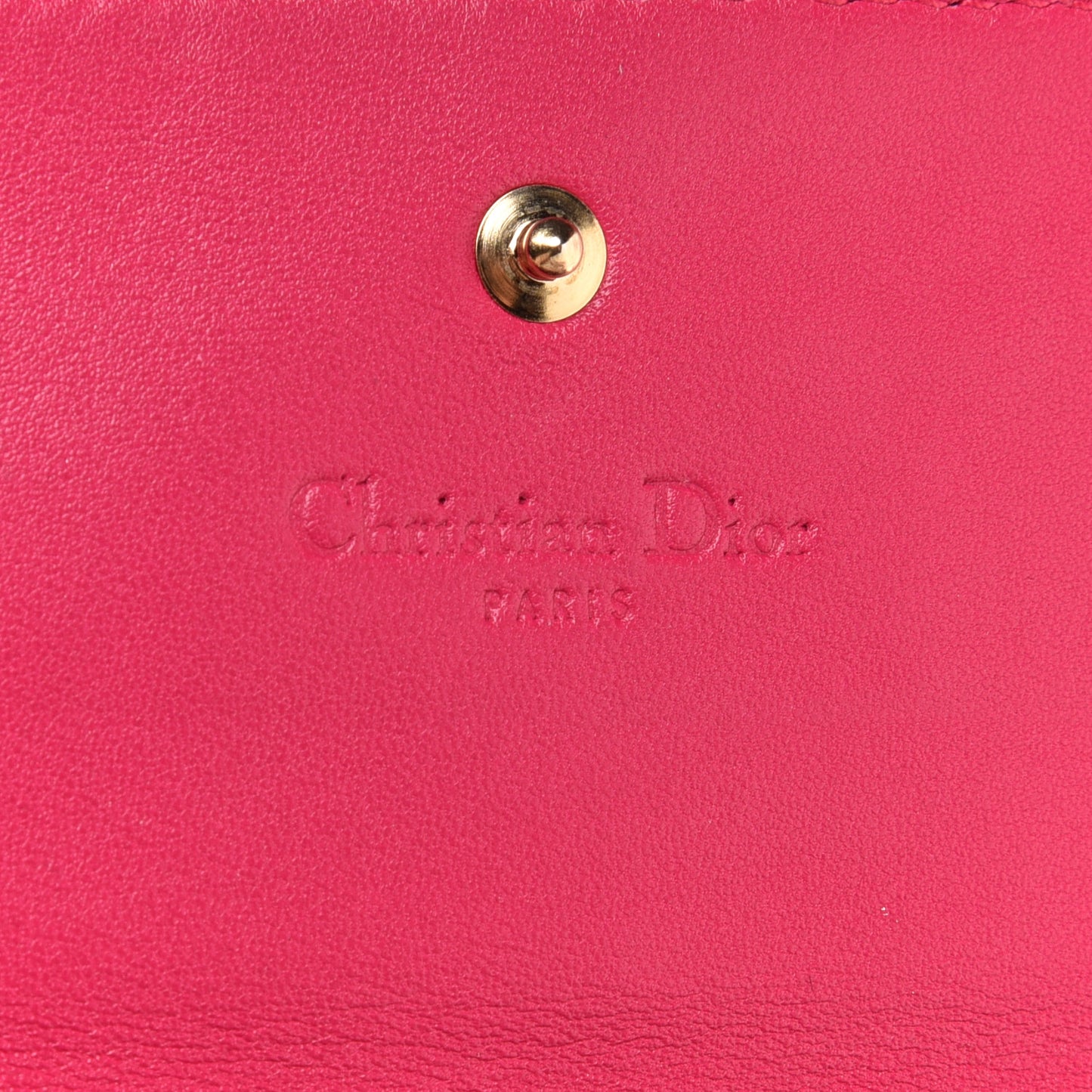 Lambskin Cannage Lady Dior Rendezvous Wallet On Chain Fuchsia
