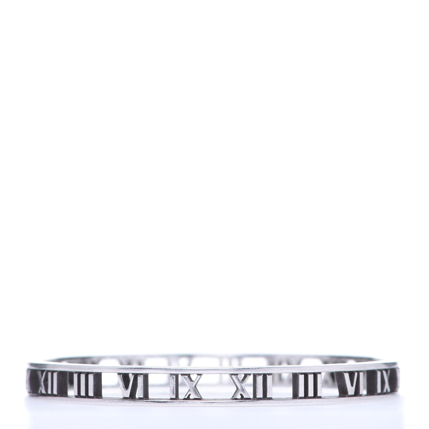 Sterling Silver Narrow Atlas Open Bangle Bracelet