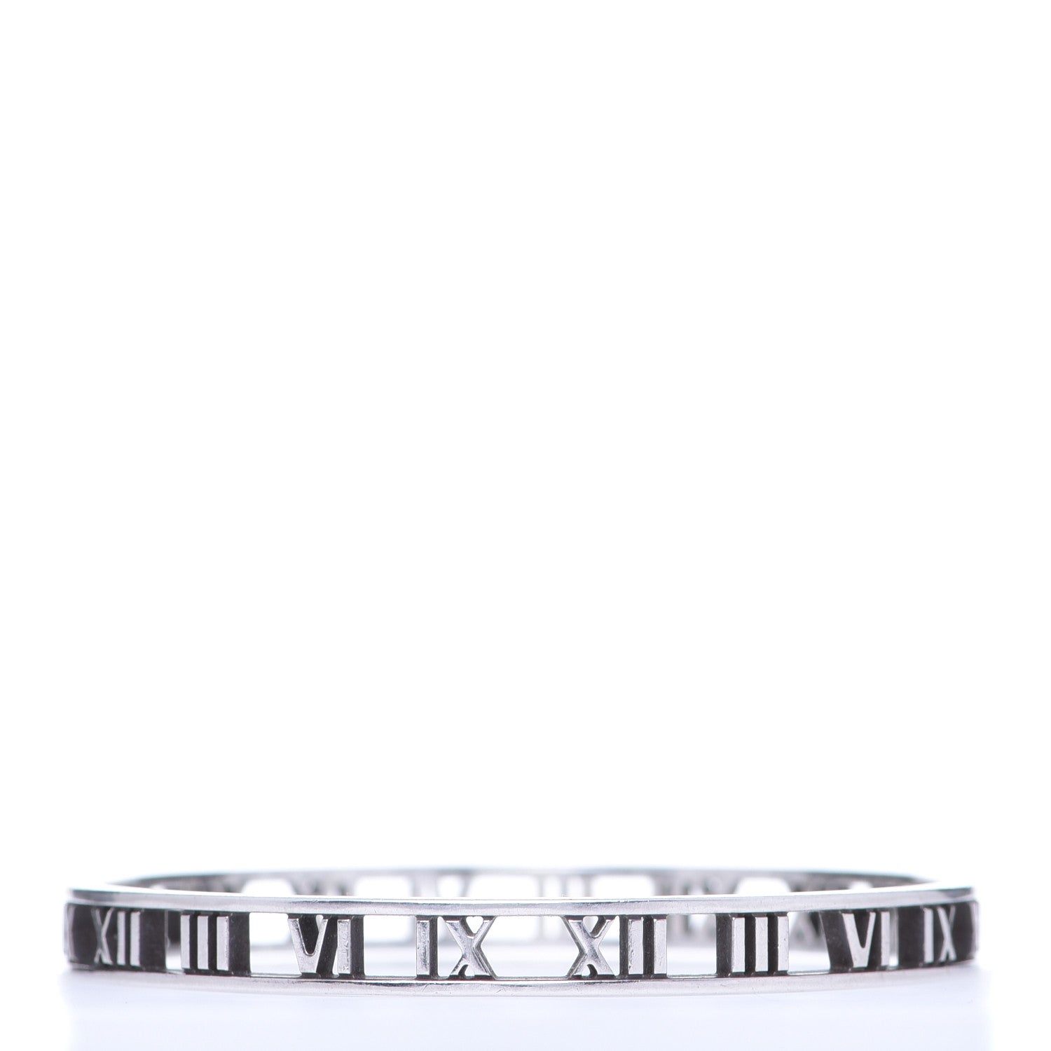 Tiffany Sterling Silver Narrow Atlas Open Bangle Bracelet 3 of 4