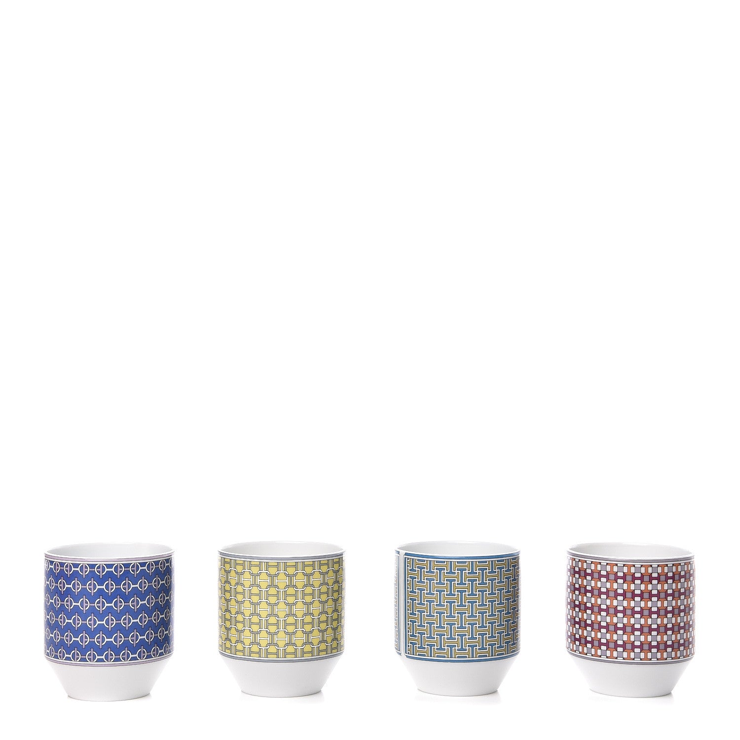 Hermes Porcelain Tie Set 4 Tumblers 1 of 6