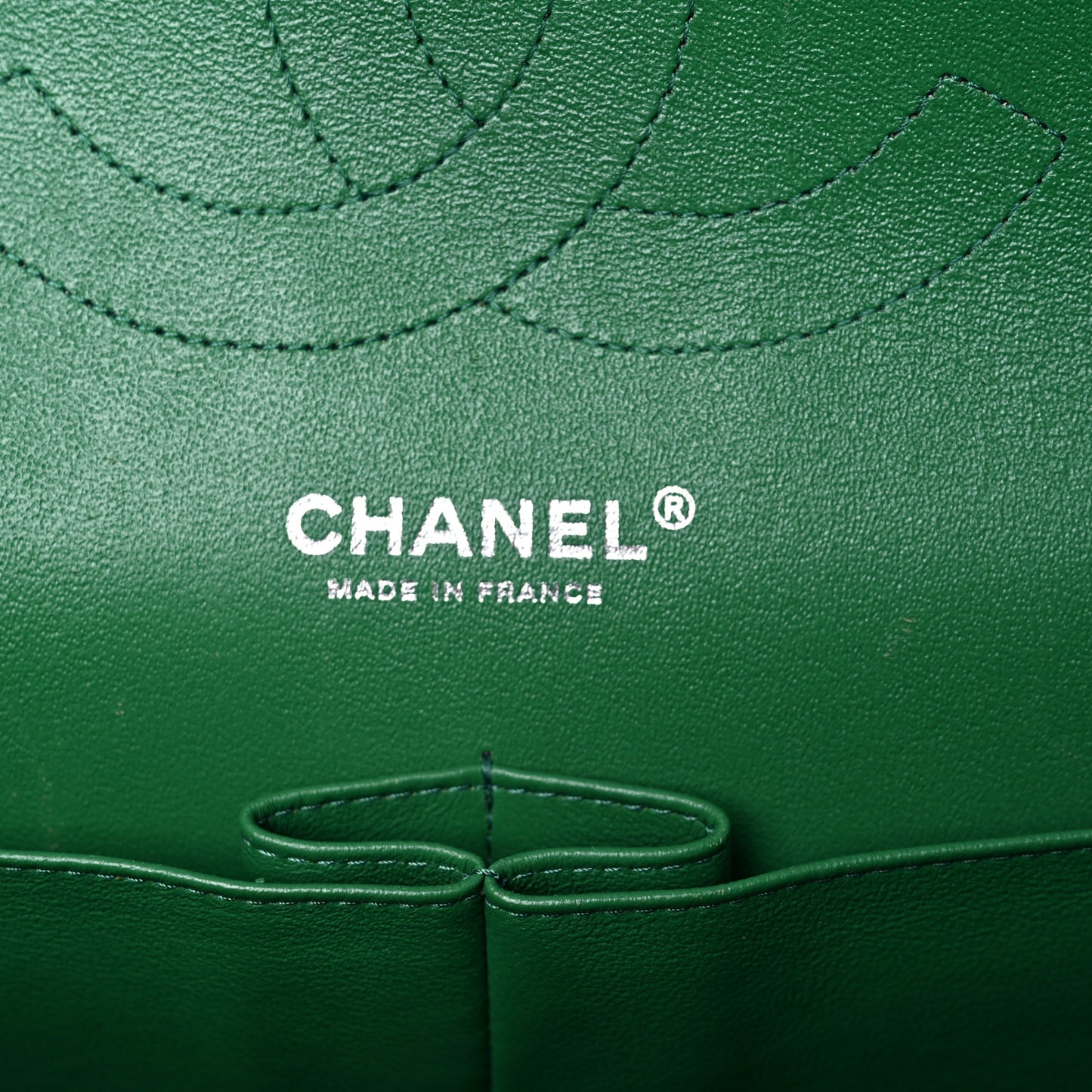 Caviar Quilted Jumbo Double Flap Green