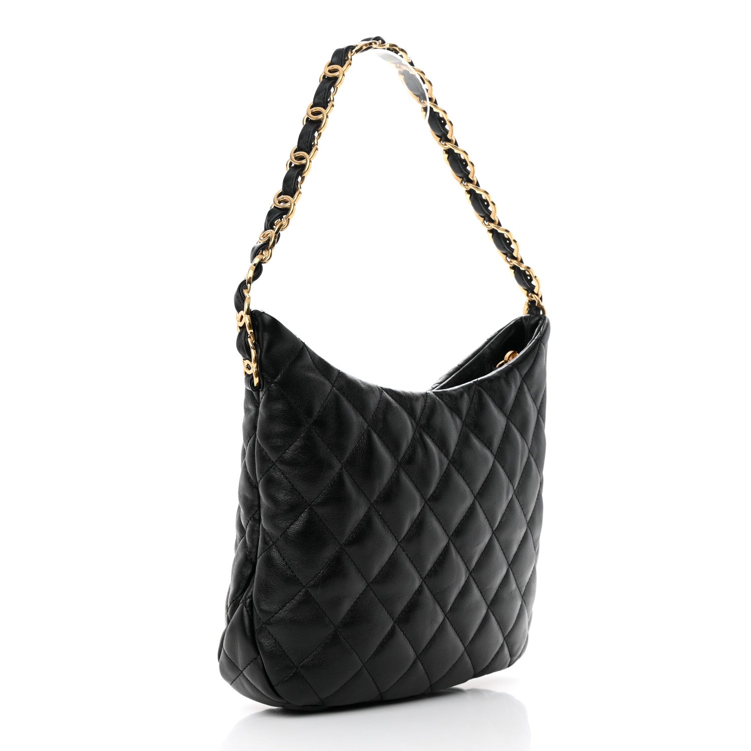 Chanel Lambskin Quilted Large CC Links Hobo Black 3 of 10