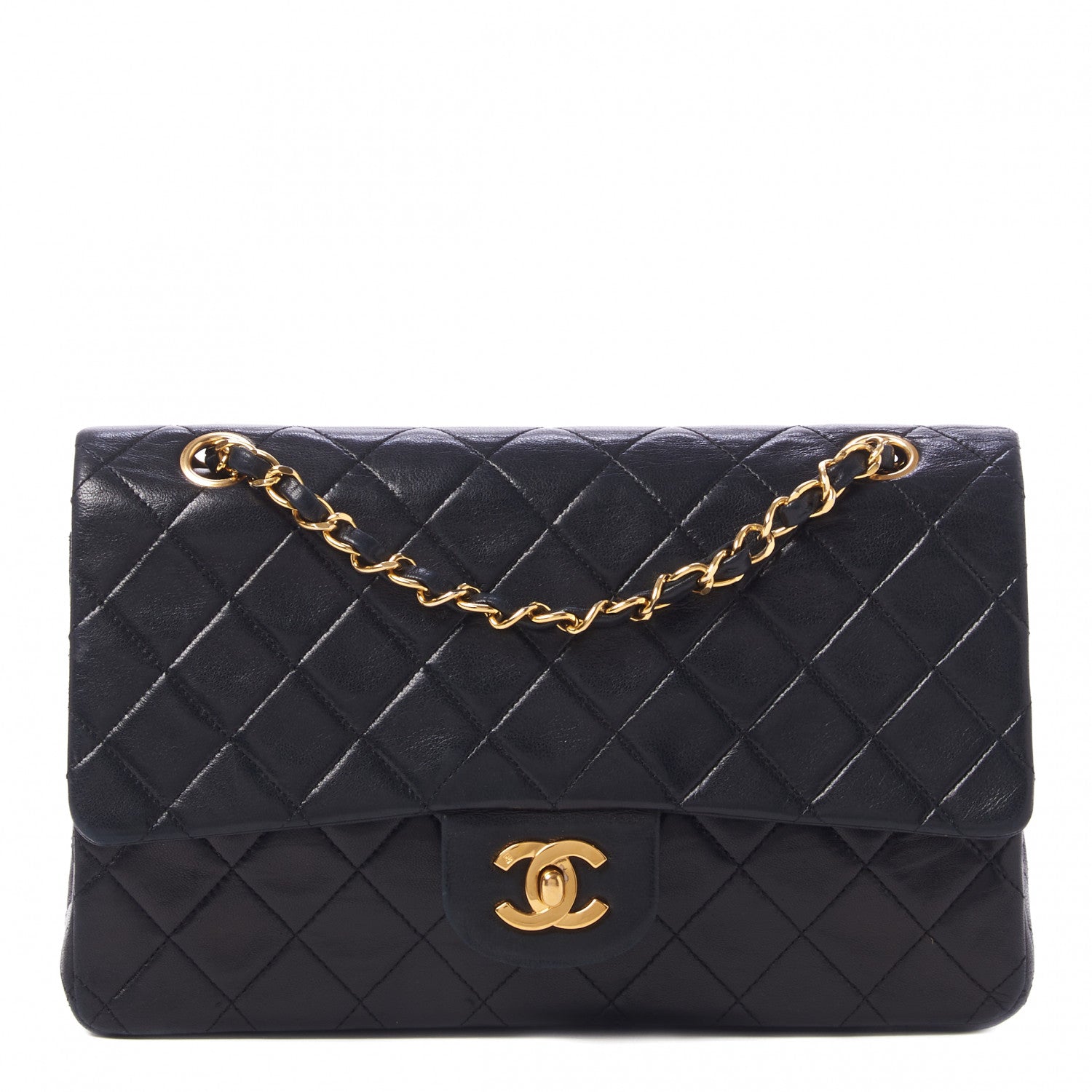Chanel Lambskin Quilted Medium Double Flap Black 1 of 10