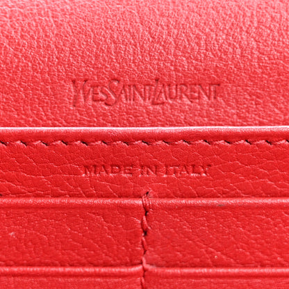 Saint Laurent Goatskin Belle De Jour Flap Wallet Rouge Orient 6 of 12