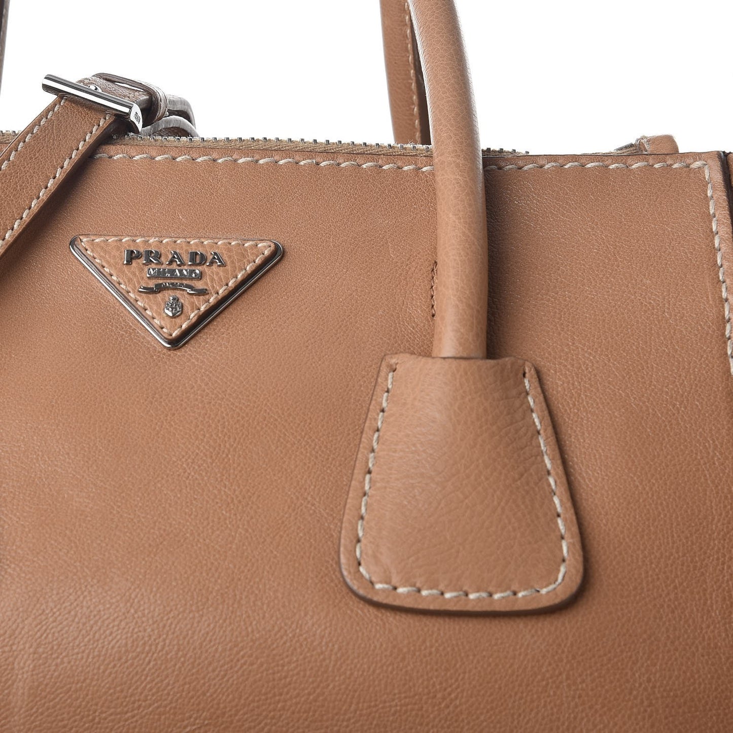 Glace Calf Twin Pocket Fringe Tote Caramel