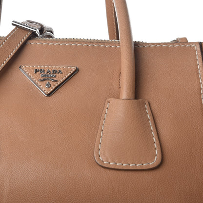 Prada Glace Calf Twin Pocket Fringe Tote Caramel 14 of 16