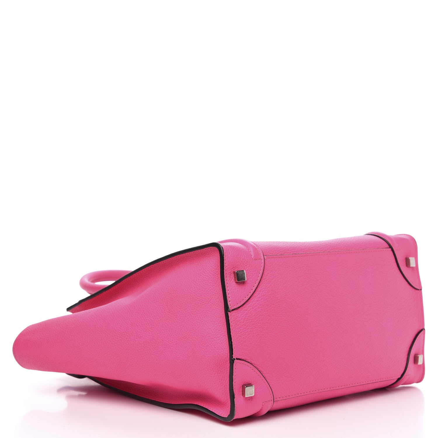 Celine Drummed Calfskin Mini Luggage Fluo Pink 4 of 16