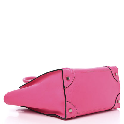Celine Drummed Calfskin Mini Luggage Fluo Pink 4 of 16