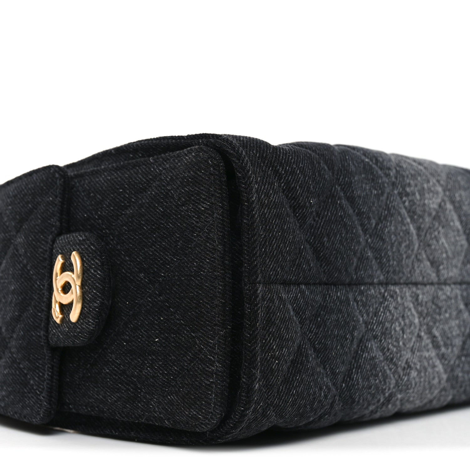 Chanel Washed Denim Quilted Mini Chanel 25 Handbag Black 9 of 10