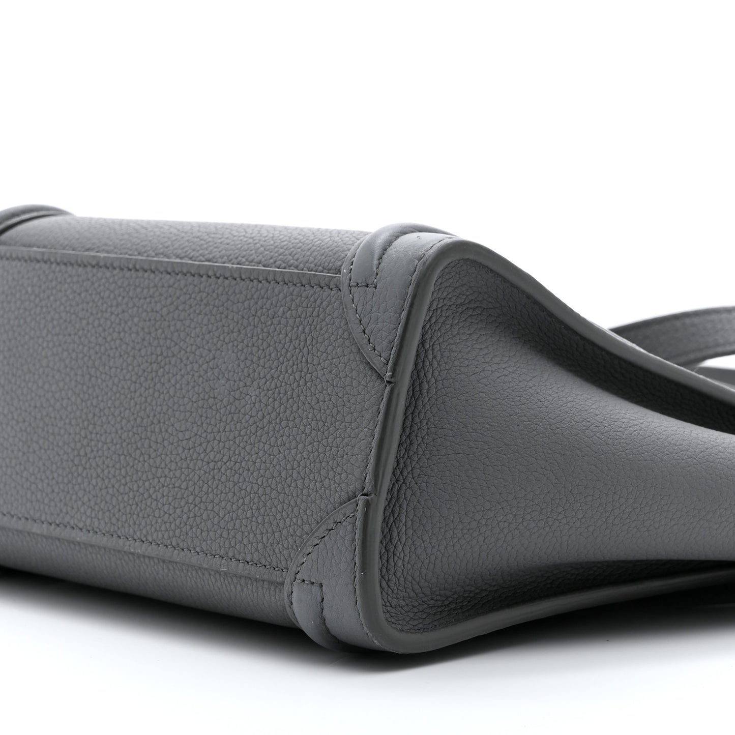 Drummed Calfskin Nano Luggage Kohl