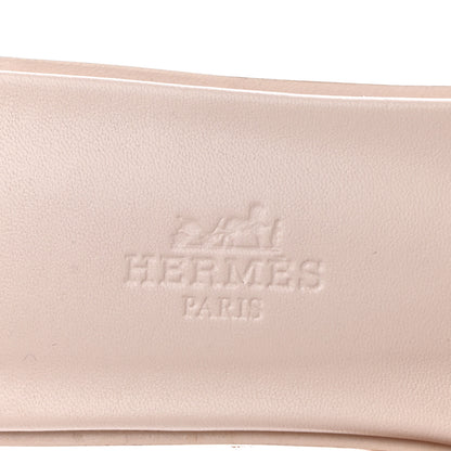 Hermes Box Calfskin Oran Sandals 36.5 Rose Pale 7 of 9