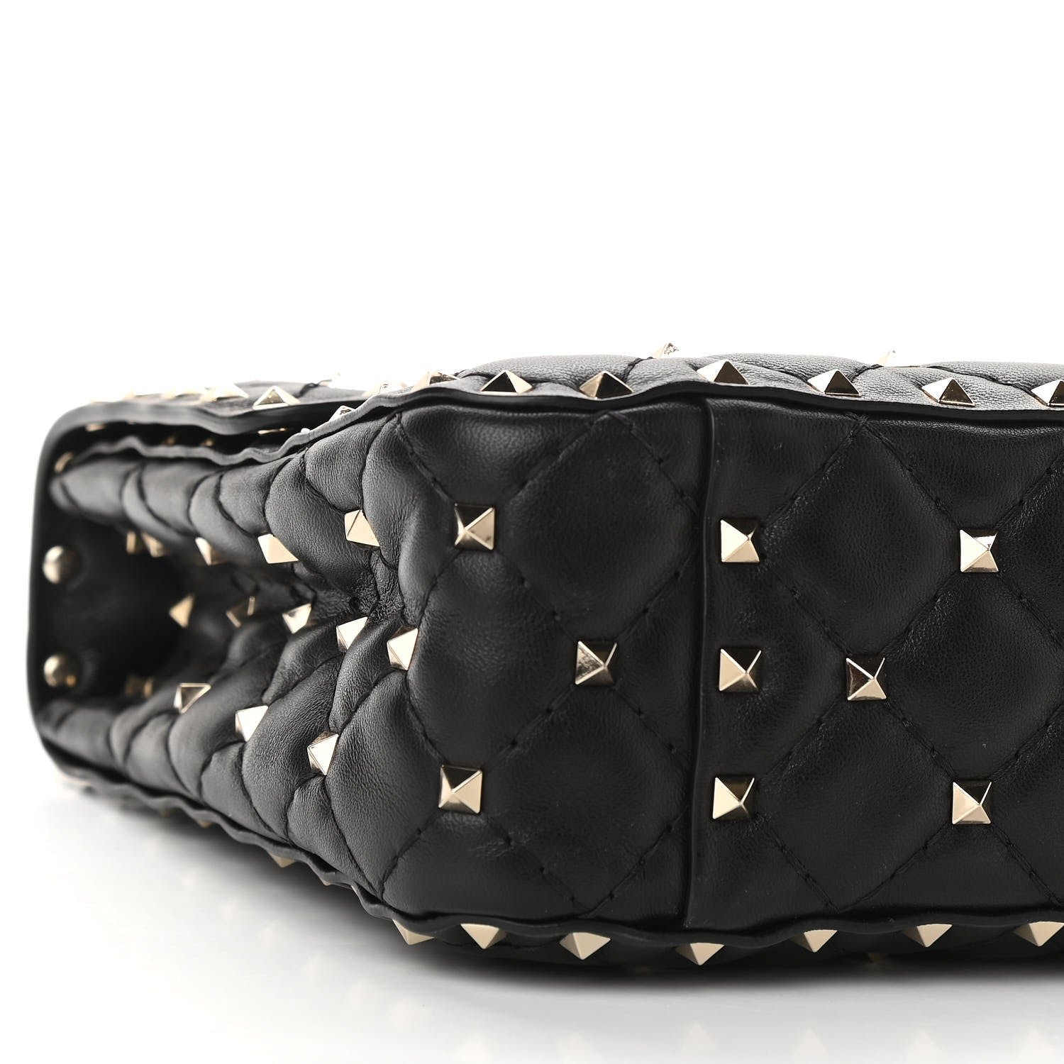 Valentino Garavani Lambskin Medium Rockstud Spike Shoulder Bag Black 8 of 9