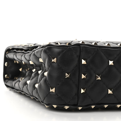 Valentino Garavani Lambskin Medium Rockstud Spike Shoulder Bag Black 8 of 9