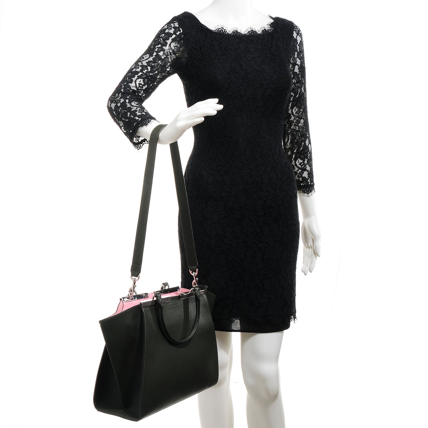 Vitello Dolce Marmol Shiny Nappa Petite 3Jours Tote Verde Prato