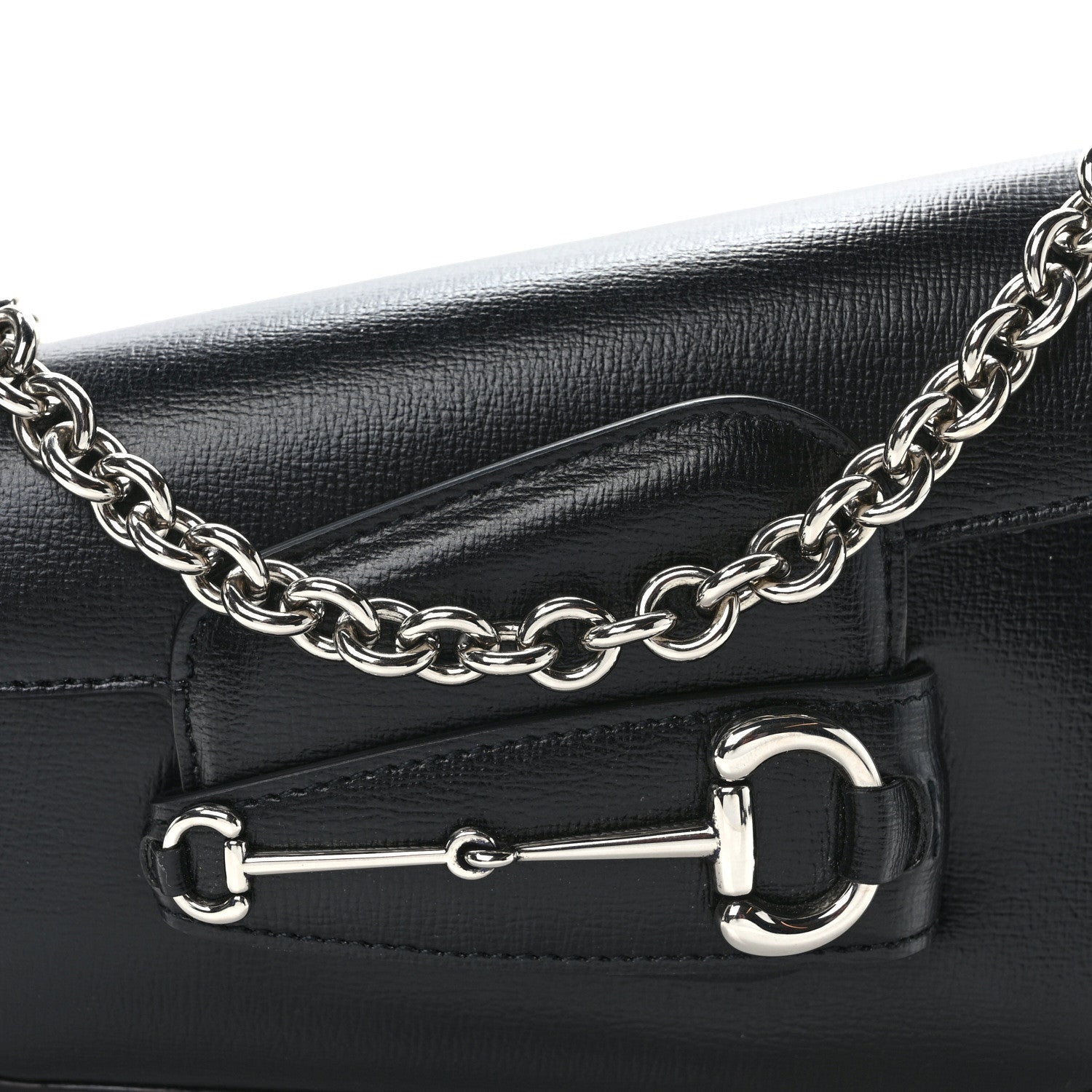 Gucci Calfskin Mini Horsebit 1955 Asymmetric Shoulder Bag Black 7 of 9