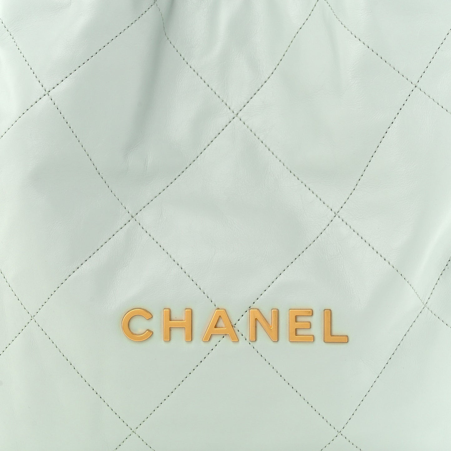 Shiny Calfskin Quilted Chanel 22 Light Blue