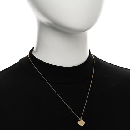 Tiffany 18K Yellow Gold Return to Tiffany Mini Double Heart Tag Pendant Necklace 2 of 5