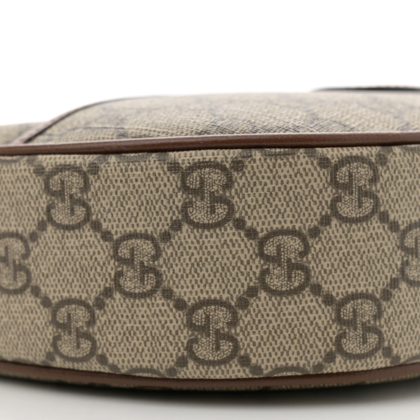 GG Supreme Monogram Azalea Calfskin Mini Retro Interlocking G Half Moon Bag Beige Ebony Brown Sugar Beige Ebony Brown Sugar