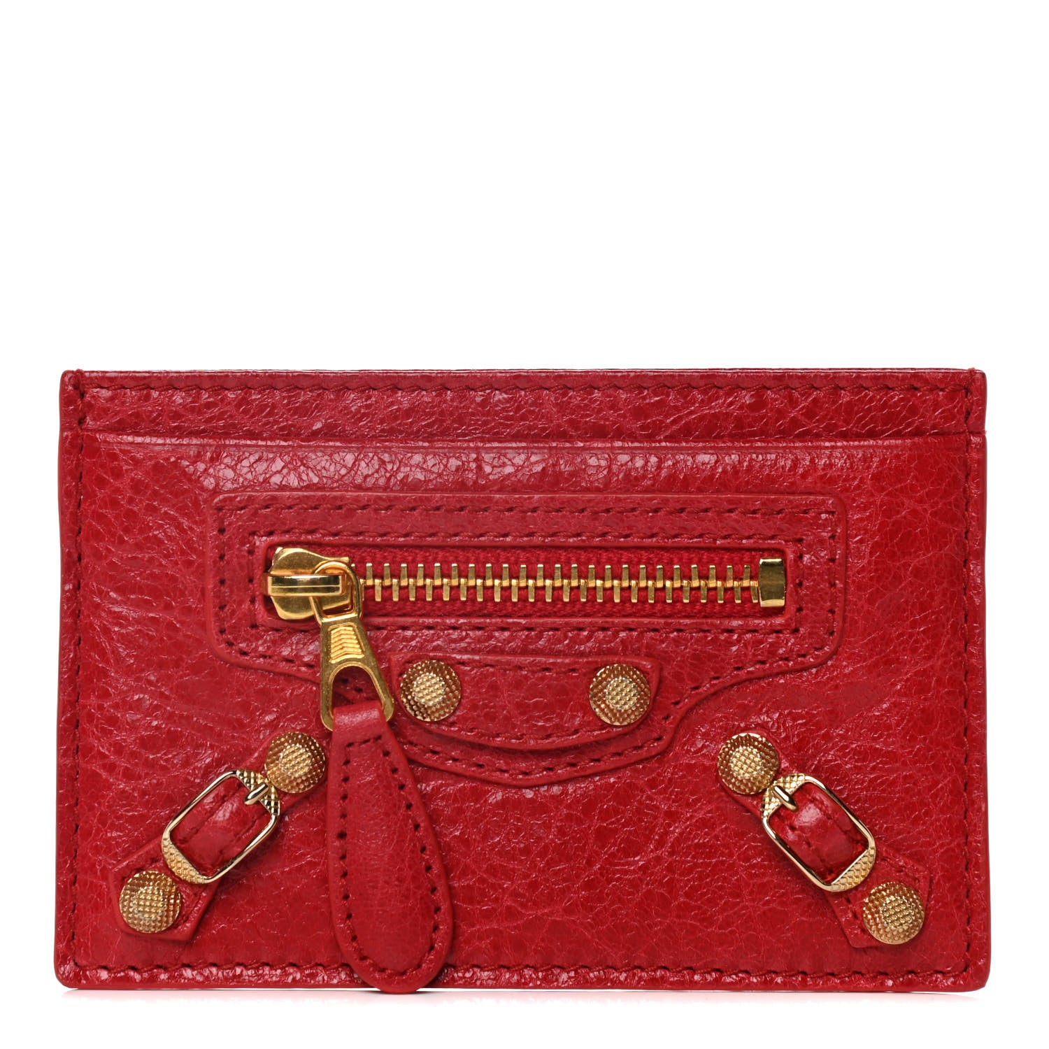 Balenciaga Agneau Giant Gold Hardware Card Case Rouge Sapphire 1 of 8