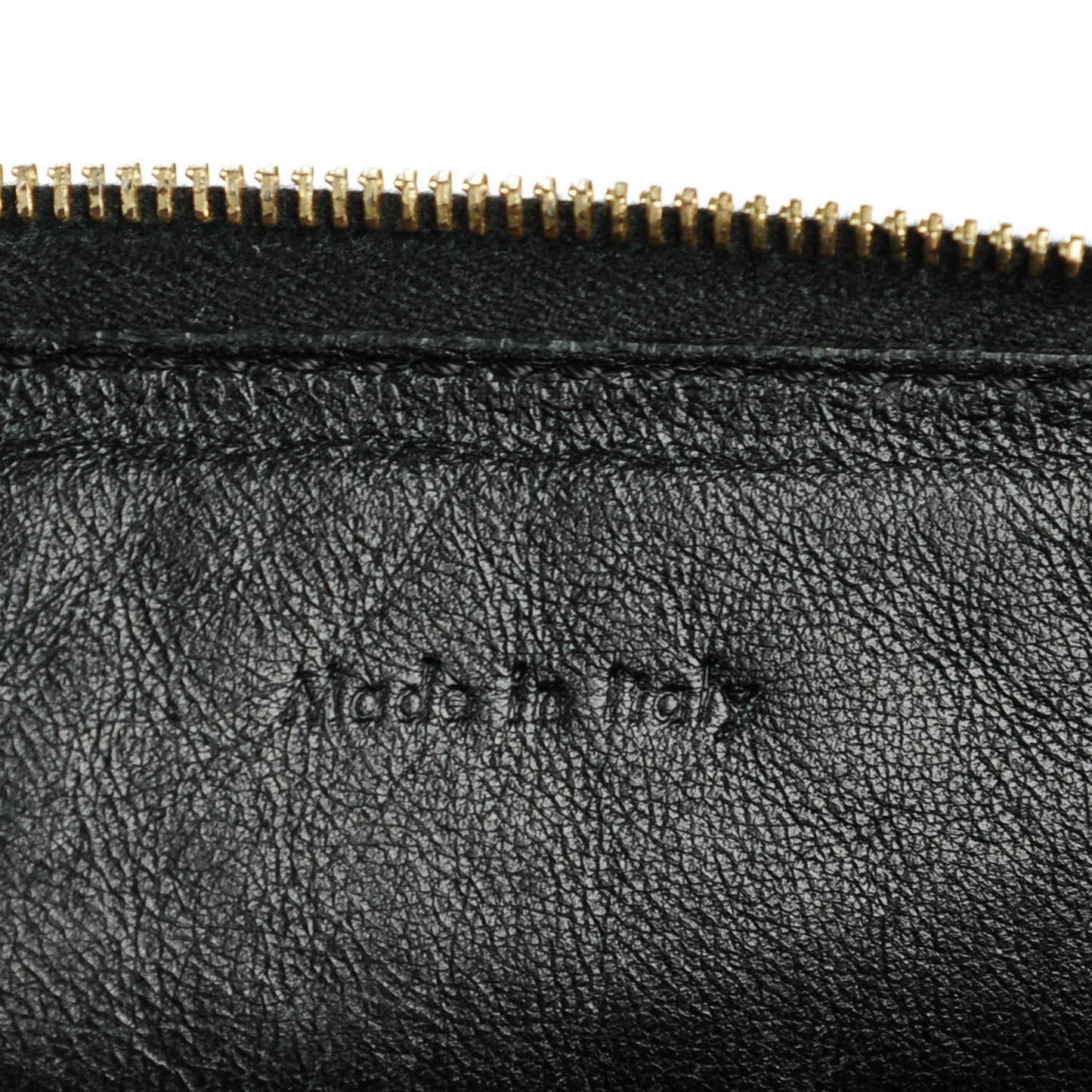 Lambskin Zip Pouch Clutch Black