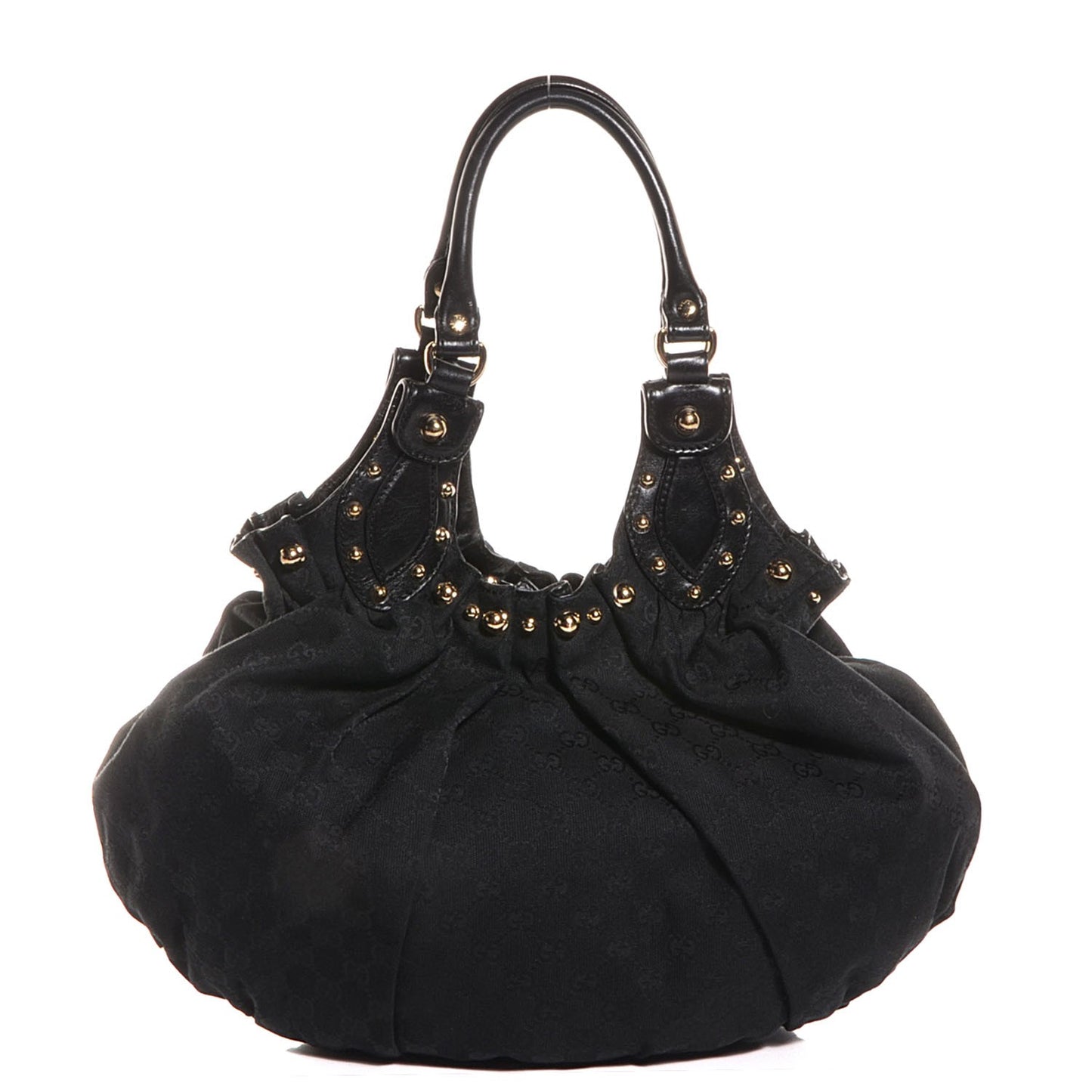 Monogram Studded Pelham Medium Tote Black