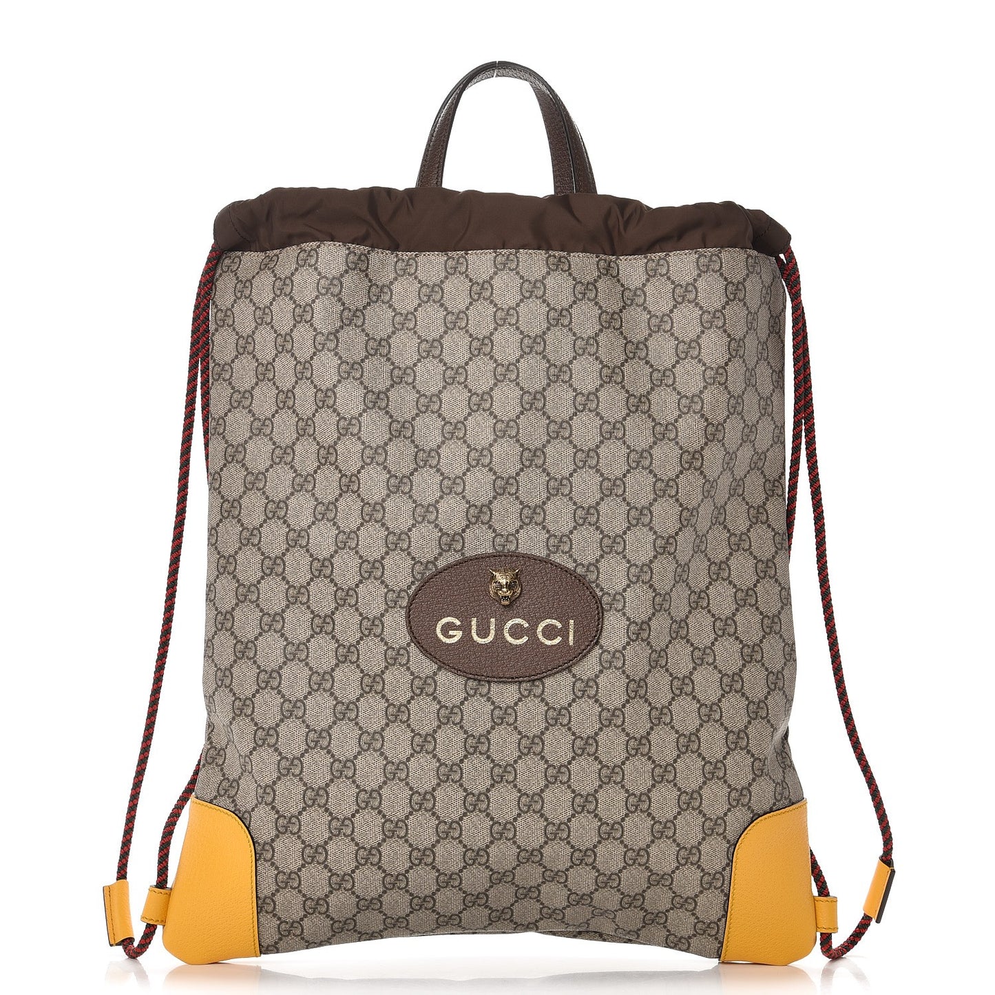 GG Supreme Monogram Neo Vintage Drawstring Backpack Beige New Acero Crop