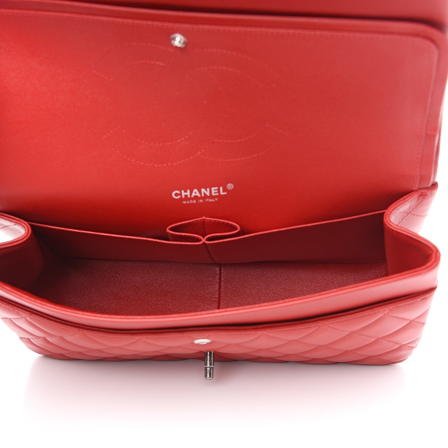 Chanel Lambskin Quilted Jumbo Double Flap Red 4 of 11