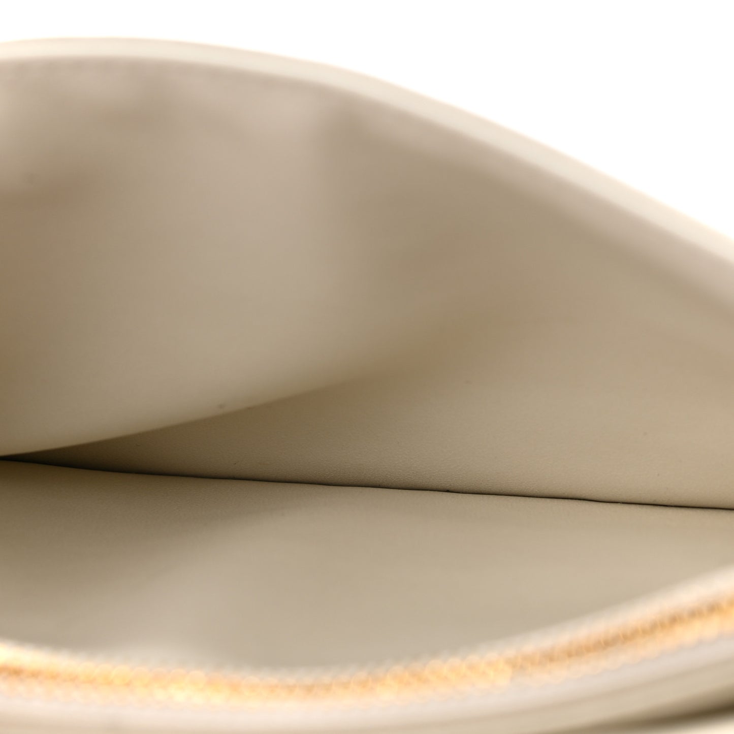 Calfskin Cannage Caro Zipped Pouch With Chain Latte