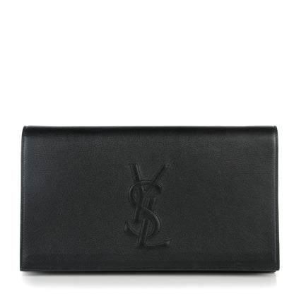 Saint Laurent Calfskin Monogram Large Belle De Jour Clutch Black 1 of 7