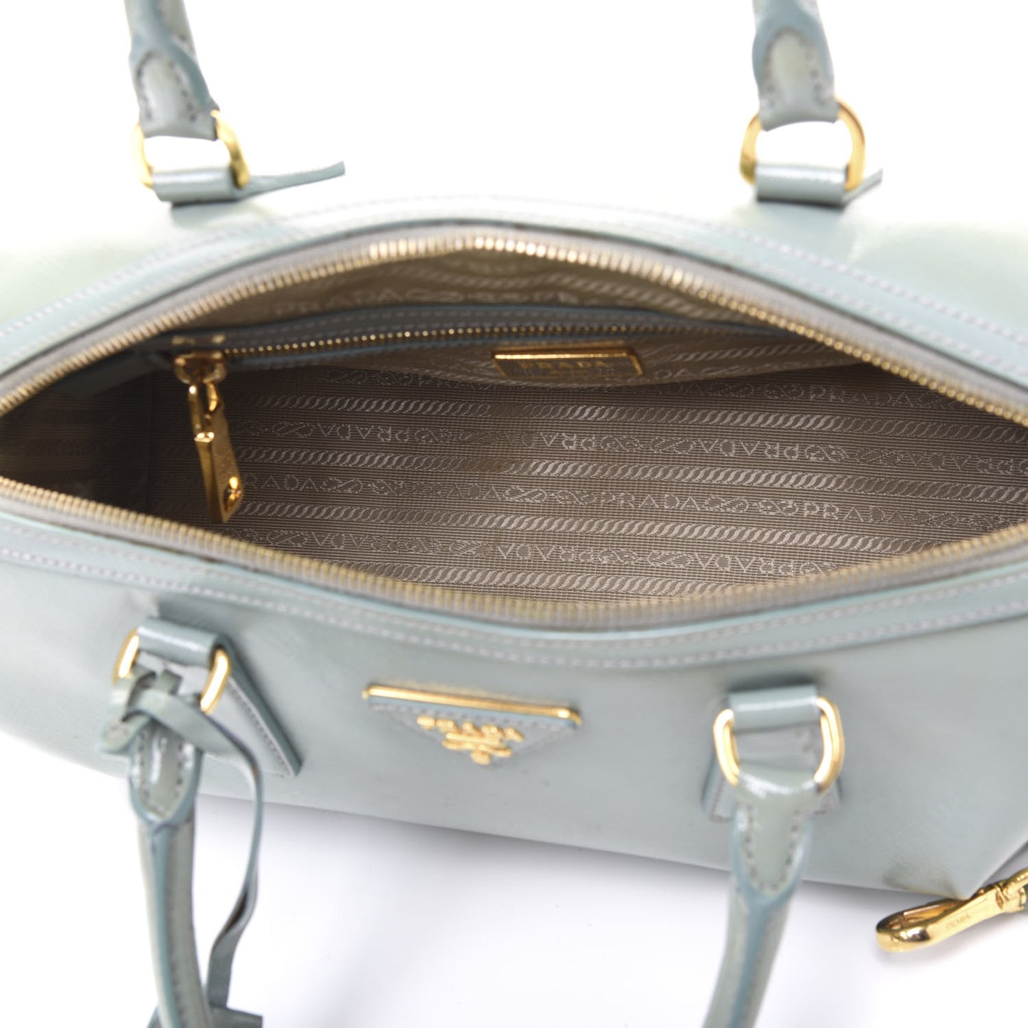 Saffiano Vernice Bowler Acquamarina