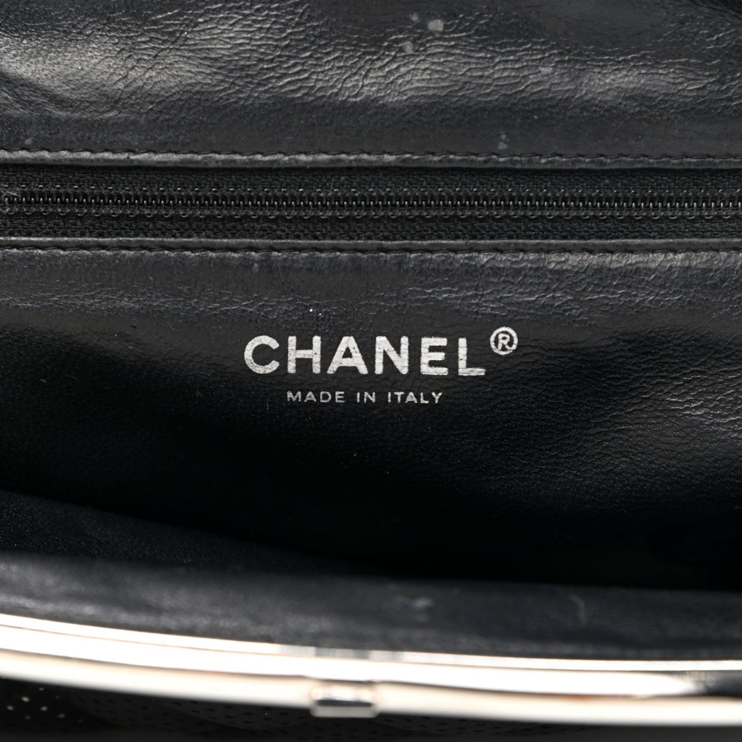 Lambskin Perforated Timeless Clutch Black