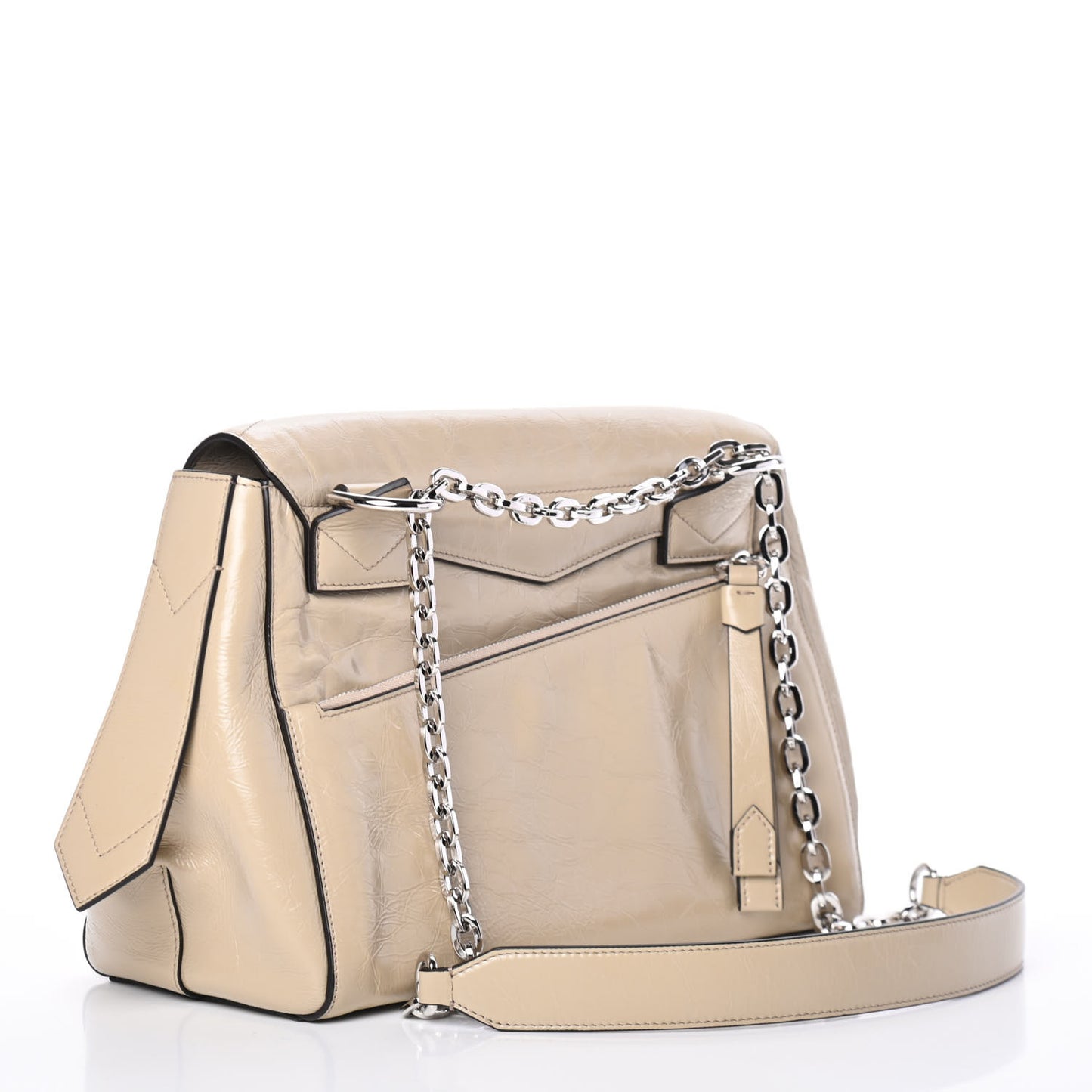 Creased Patent Calfskin Medium ID Flap Dune