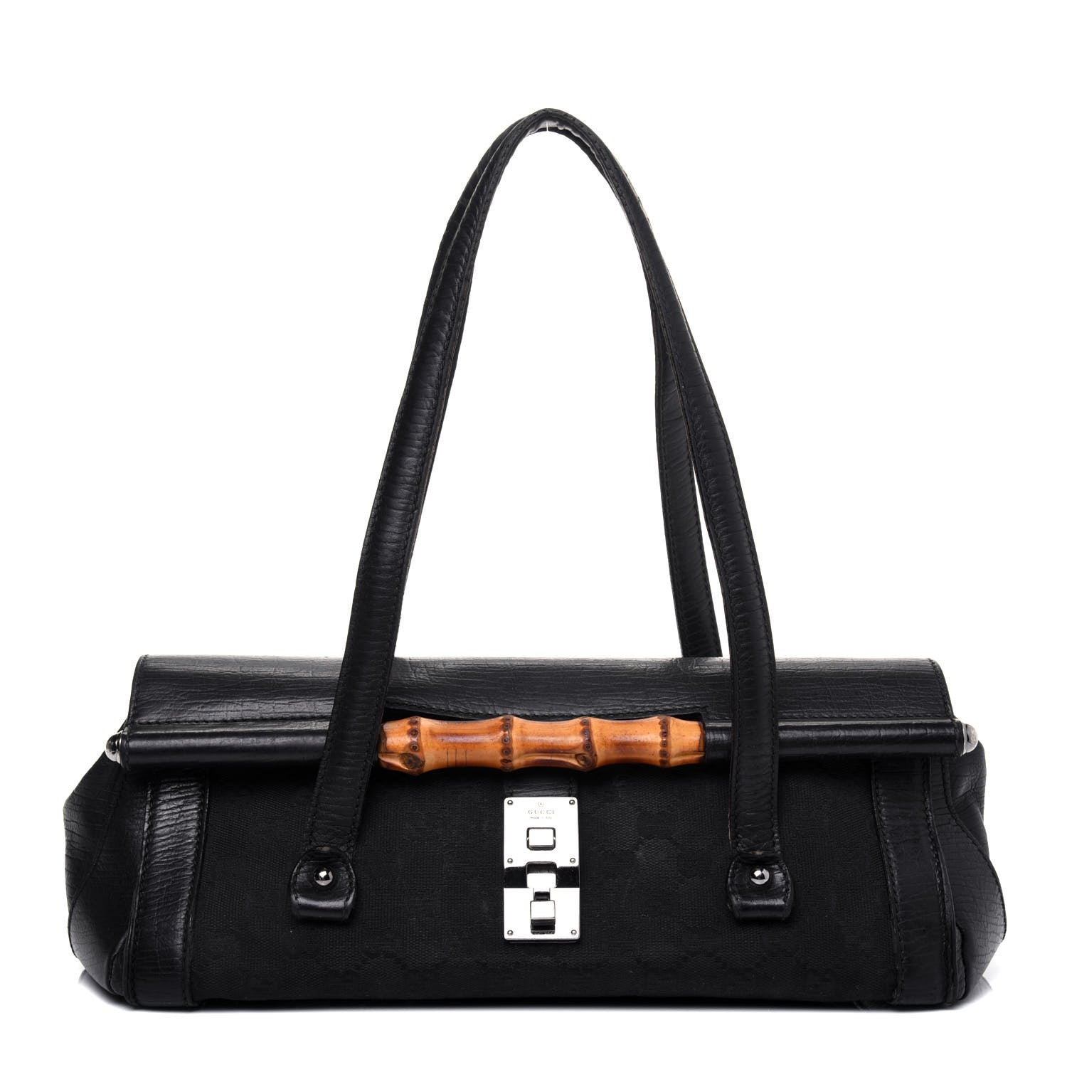 Gucci Monogram Bamboo Bullet Bag Black 1 of 31