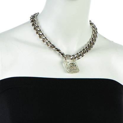 Chanel Pearl CC Padlock Necklace Silver 2 of 6