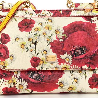 Dolce & Gabbana Dauphine Floral Print Small Miss Sicily Satchel White Multicolor 9 of 12