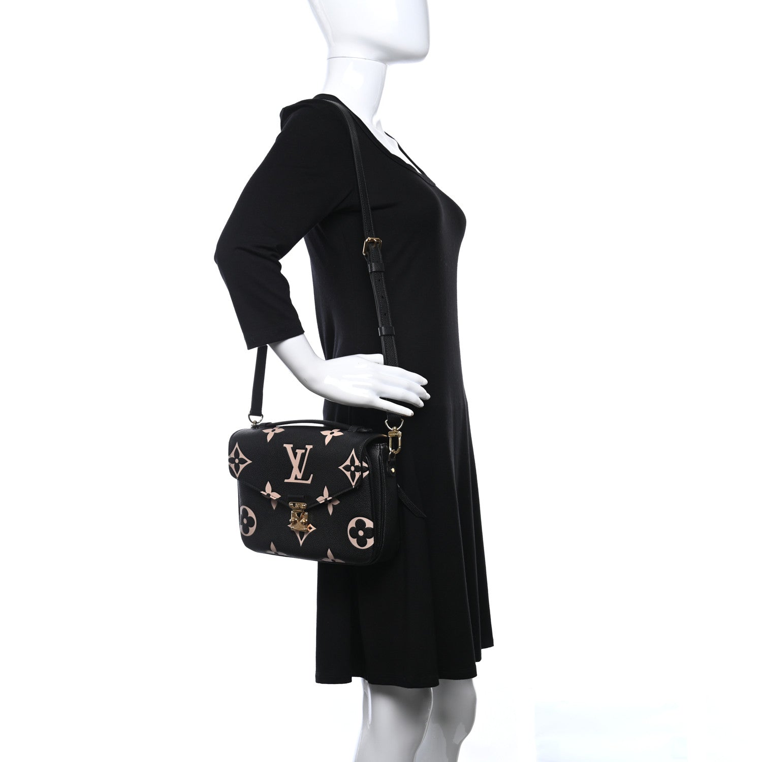 Louis Vuitton Empreinte Monogram Giant Pochette Metis Black Beige 2 of 9