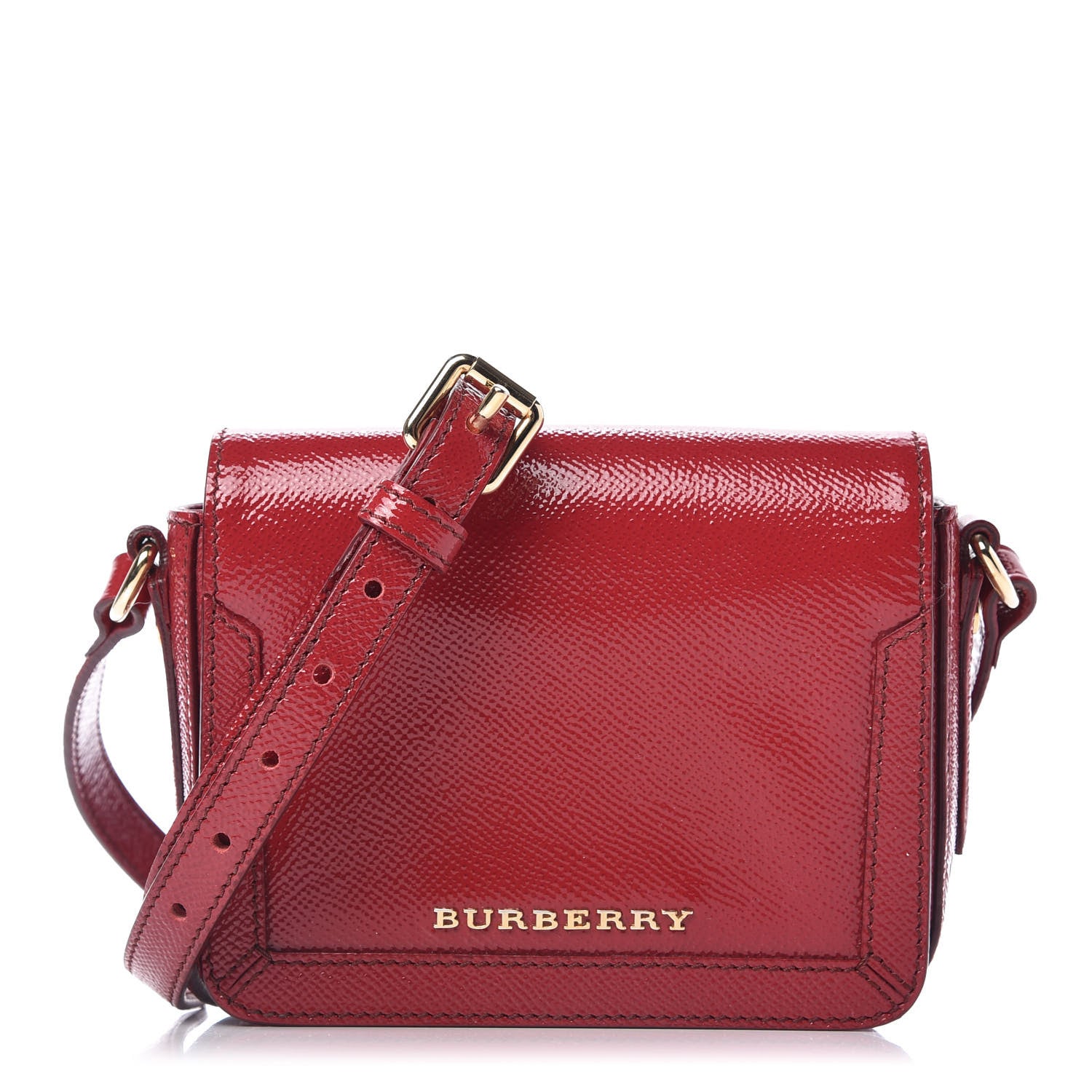 Burberry Patent London Mini Berkeley Crossbody Red 1 of 9