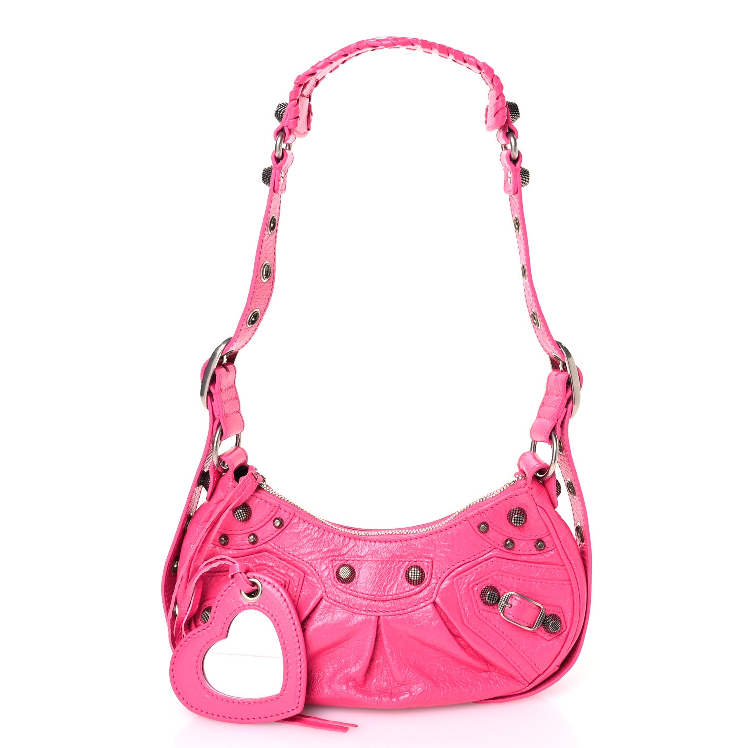 Balenciaga Agneau Arena Le Cagole Shoulder Bag XS Hot Pink 3 of 12