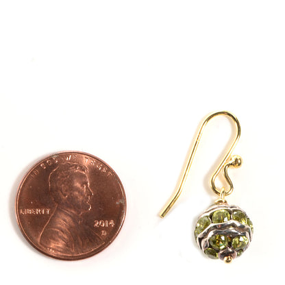 David Yurman 18k Gold 10mm Peridot Drop Earrings 2 of 6