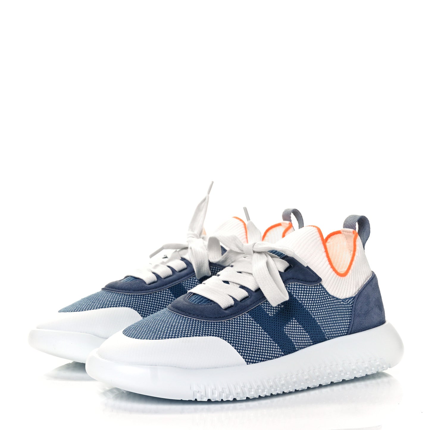 Knit Suede Goatskin Womens Crew Sneakers 38 Multicolor Bleu