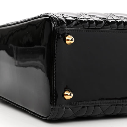 Christian Dior Patent Cannage Large Lady Dior Black 9 of 11