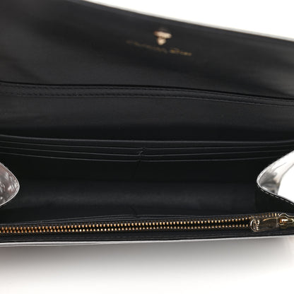 Christian Dior Metallic Patent Micro-Cannage Diorama Croisiere Chain Wallet Silver 5 of 12