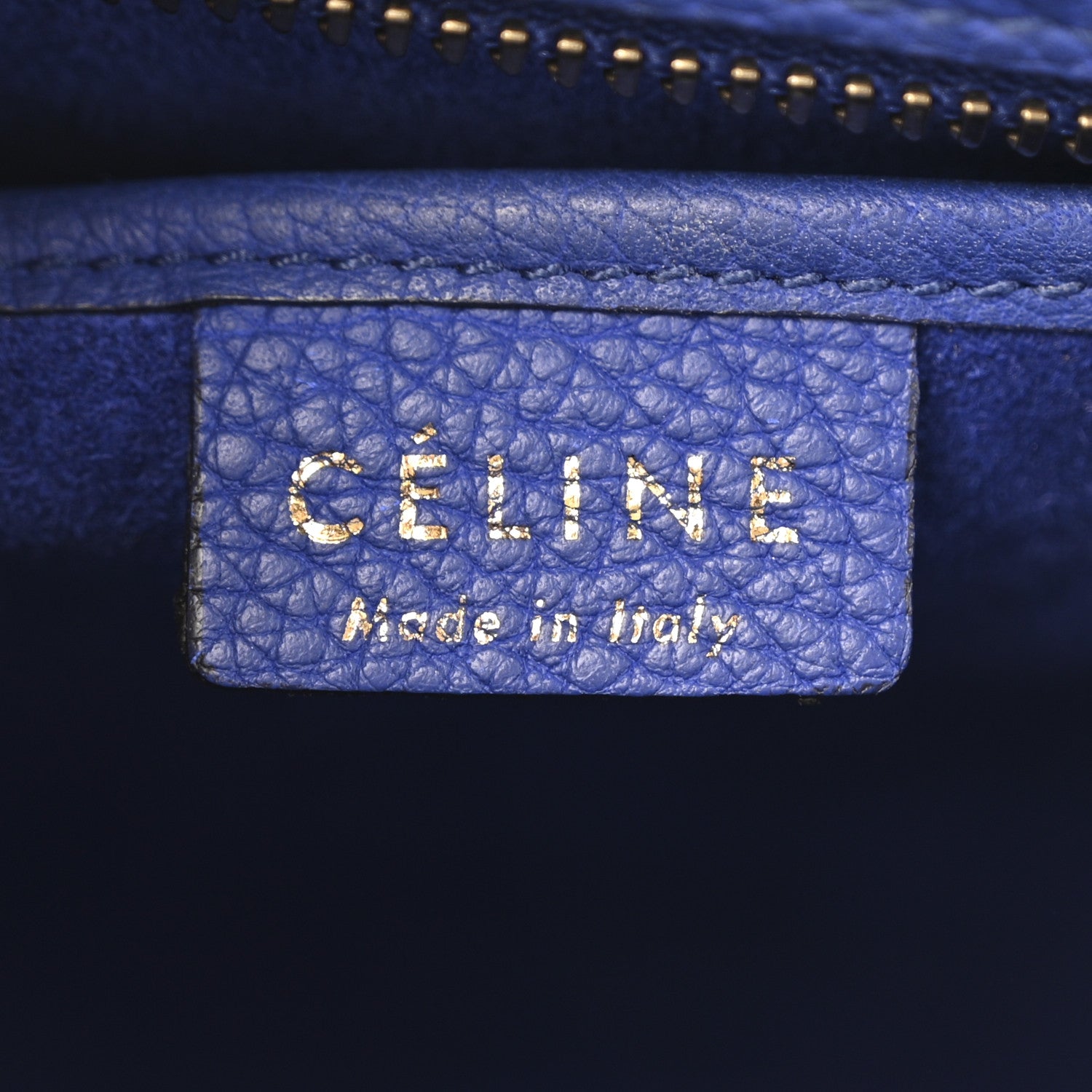Celine Drummed Calfskin Nano Luggage Indigo 6 of 12