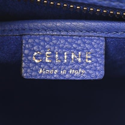 Celine Drummed Calfskin Nano Luggage Indigo 6 of 12