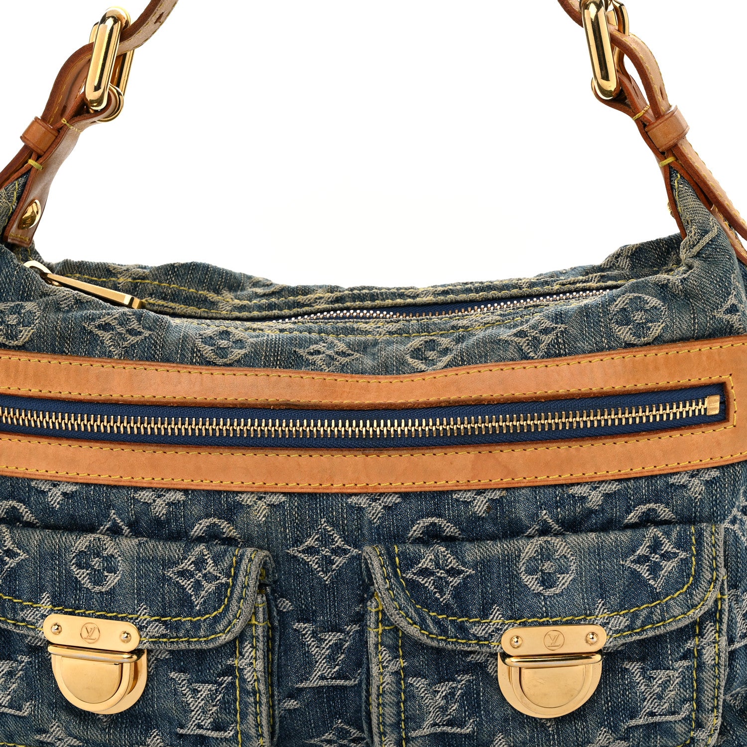 Louis Vuitton Monogram Denim Baggy PM Blue 7 of 11